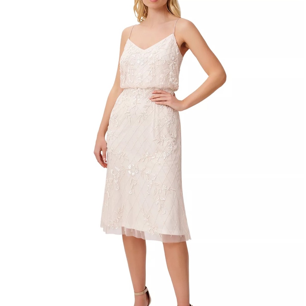 NWT Adrianna papell beaded midi dress